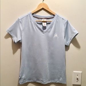 Adidas Short Sleeve V-neck Tee Large Blue